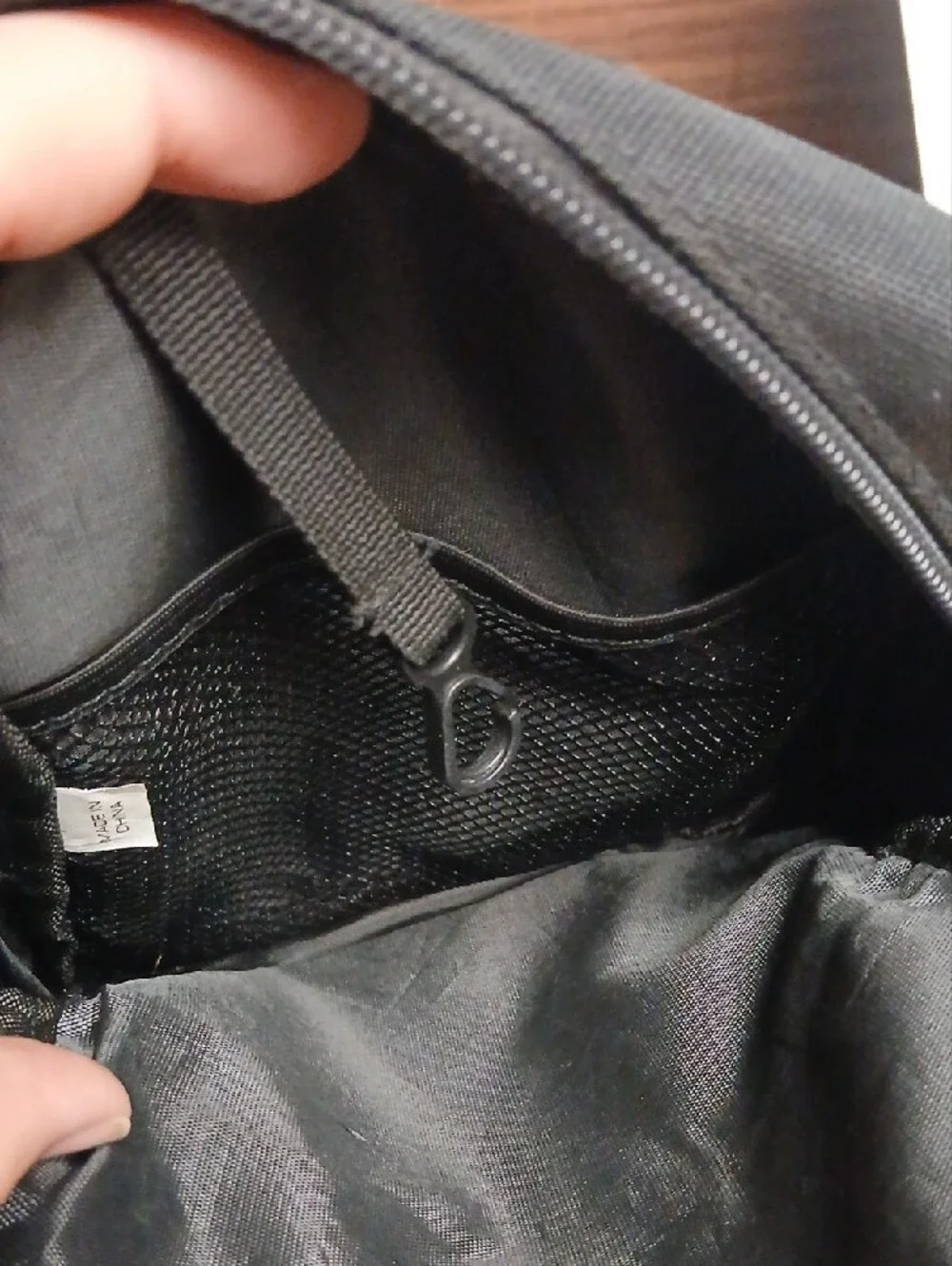 Supreme Black Crossbody Bag with White Logo Strap